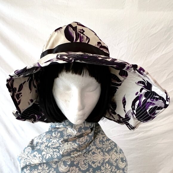 Scala Pronto Wide Brim, Floppy, Sun Hat, 100% Cotton, Floral Design, Excellent! - Picture 6 of 15